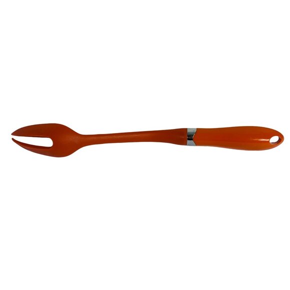 Cuisinart Retro 70s Orange Utensil Serving Meat Fork Spork VTG Kitchen Decor - Picture 9 of 9